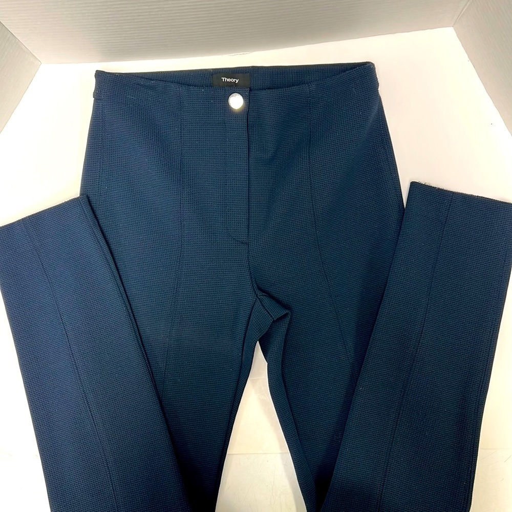 Theory Women’s Clean Cigarette Tucson Knit Pants-Navy Blue Size 2